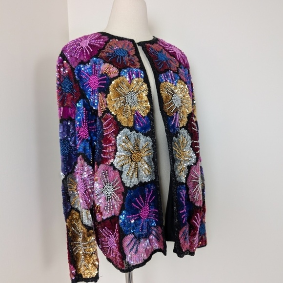 80's Beaded Sequin Cardigan/Jacket - Picture 5 of 13
